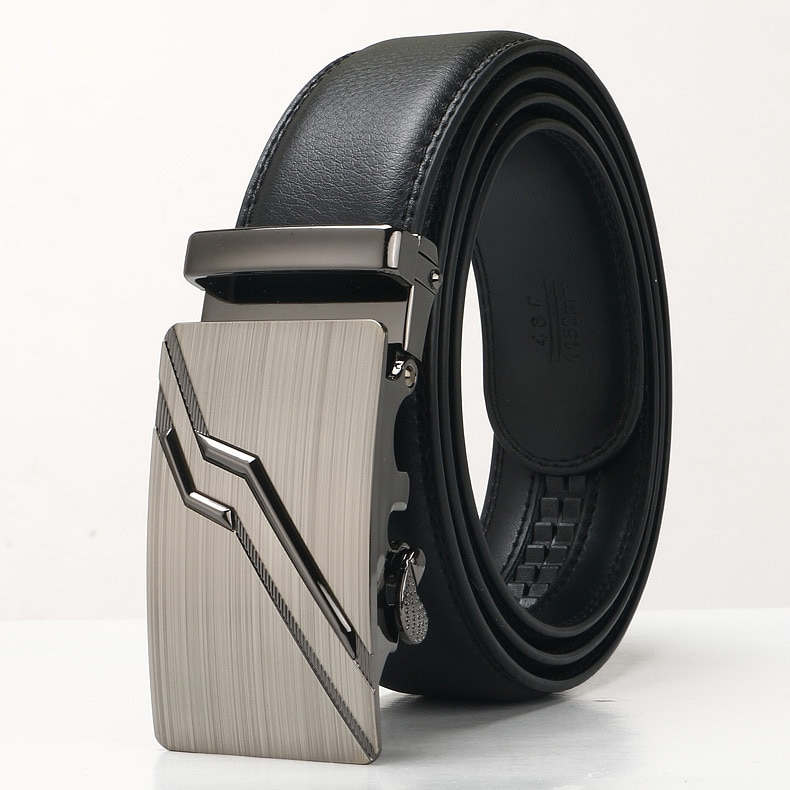 3.5cm New Men's Cowhide Automatic Buckle Young Business Fashion Leisure Middle Aged Designer Belt for Men_voghion.com