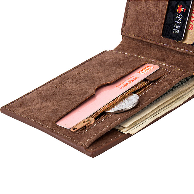 Cartera De cuero para Hombre, carteras para Hombre, con cremallera, tarjetero, monedero, monedero, Monederos clásicos De Hombre_voghion.com