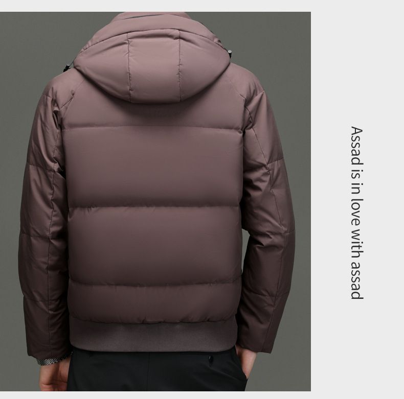 Men's Winter Hooded Down Jacket With Detachable Hood, 550 Fill Power White Duck Down, Windproof & Warm Coat For Youth, Black/Blue/Red_voghion.com