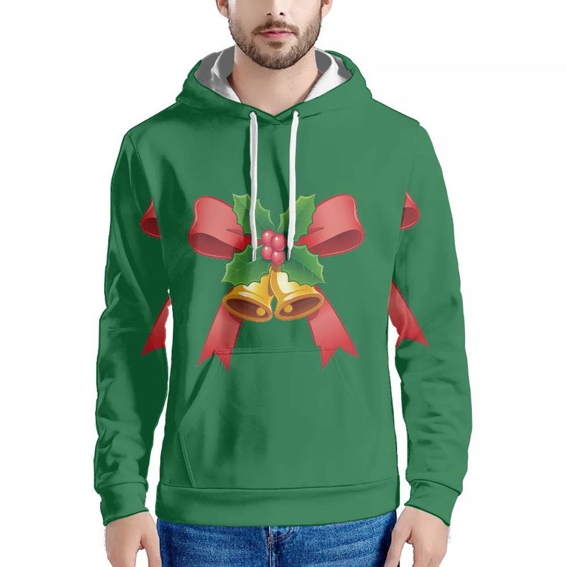 Vêtements pour hommes sweat-shirt pour hommes cadeau créatif imprimé de Noël cloche cerf_voghion.com