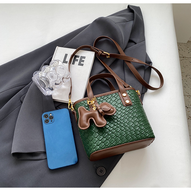 Borsa a secchiello di tendenza transfrontaliera borsa da donna alla moda semplice borsa a tracolla a tracolla borsa in tessuto trasporto di goccia in un unico pezzo_voghion.com