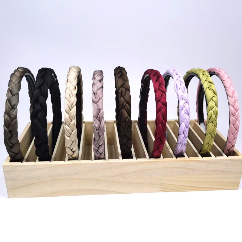 Fascia per capelli intrecciata antiscivolo con dentini, testa di treccia in tessuto versatile e minimalista, fermaglio per capelli a pressione sottile, elegante accessorio per capelli da donna_voghion.com