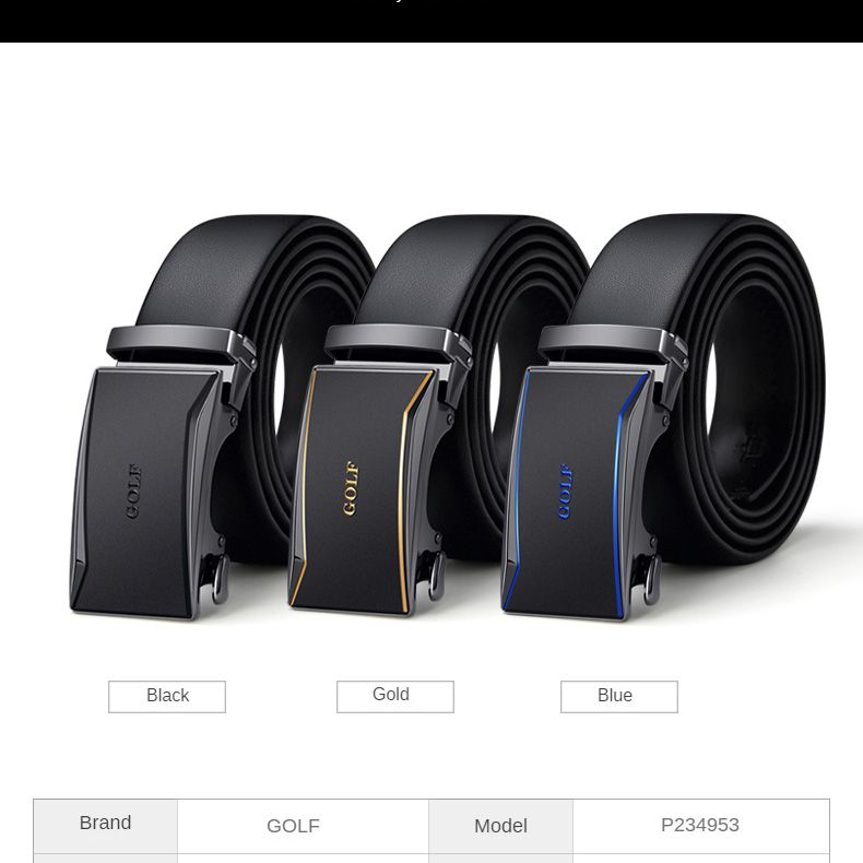 HOT GOLF Herren Gürtel aus echtem Leder mit automatischer Schnalle, trendiger Casual Business-Hosengürtel, vielseitig und einfach_voghion.com