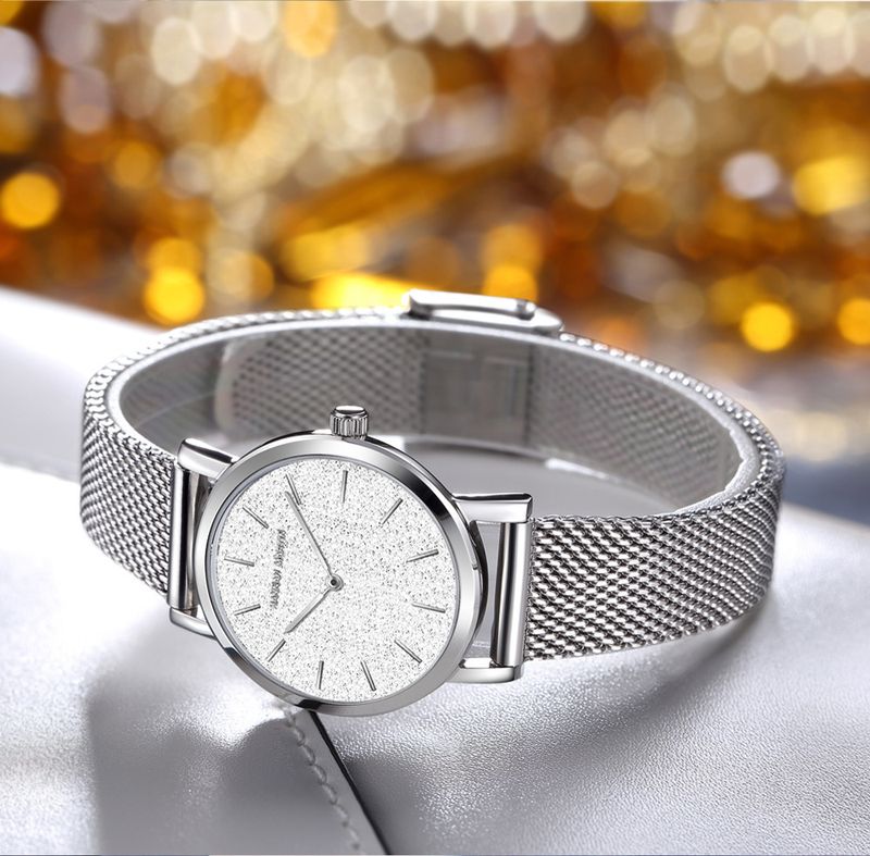 Women's Elegant Waterproof Watch With Quartz Movement, Stainless Steel Band, Mineral Crystal Glass, 30M Water Resistance_voghion.com