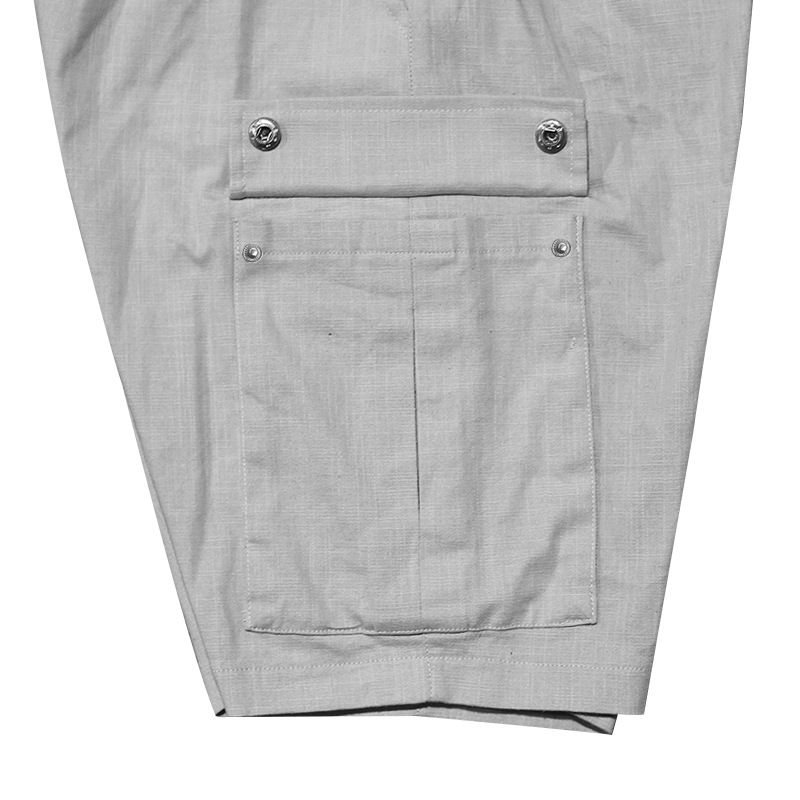 Pantalones cortos casuales de playa de lino con nudo de bambú para hombre de American Amikaji Outdoor Tactical Workwear de verano_voghion.com