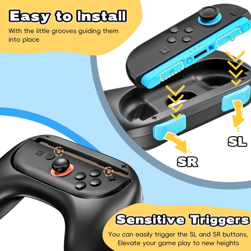 Switch 2 NS2 JOY-CON Griffe Linker und rechter Joystick Spielgriffe 2er-Pack_voghion.com