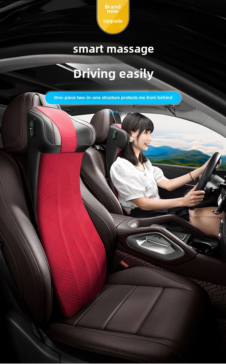 Cuscino poggiatesta per auto due in uno, cuscino per la schiena, cuscino per il collo, cuscino per il sedile in memory foam, cuscino per massaggio elettrico per auto_voghion.com