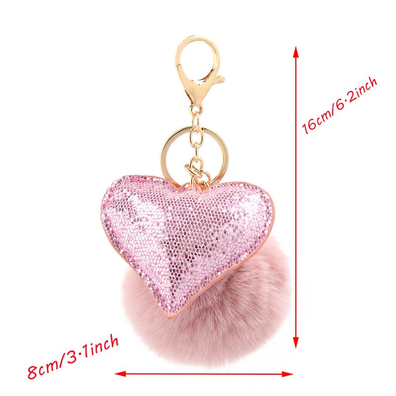 Ciondolo per borsa a forma di cuore a forma di fragola con foratura a caldo, portachiavi da donna, ciondolo con nappa in pelliccia, ciondolo con strass alla moda, piccolo regalo_voghion.com