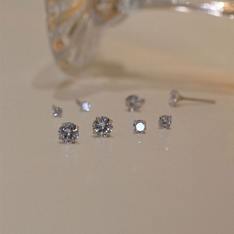 Orecchini a lobo in zircone, semplici, versatili, con strass bianchi in argento e mini diamanti nudi, per uomo e donna._voghion.com