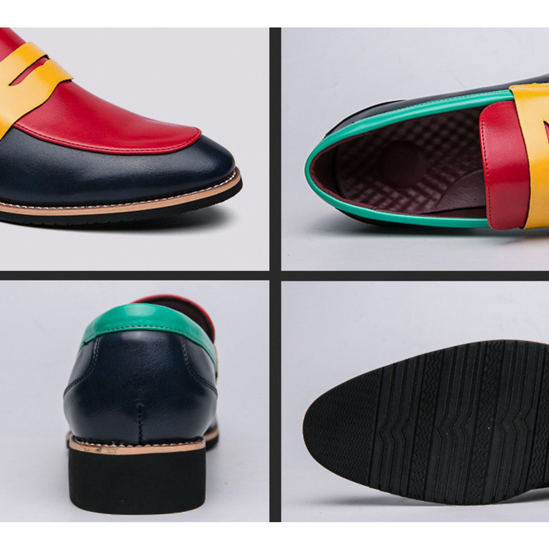 Męskie mokasyny wsuwane modne mokasyny ze szpiczastym noskiem Party taniec sukienka buty dla mężczyzn na co dzień biznesowe buty ślubne_voghion.com