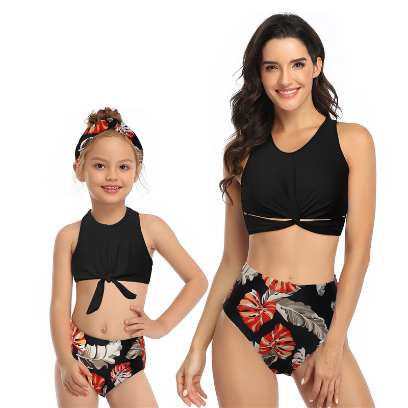 Maillot de bain familial Maillot de bain bikini Maillot de bain mode taille haute_voghion.com
