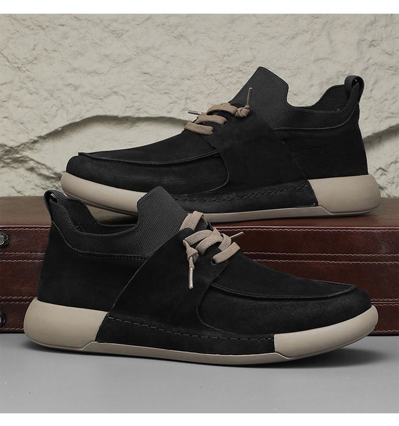 2025 New Spring Slip-On Loafers Black Non-Slip Work Shoes Men's Casual Sneakers_voghion.com