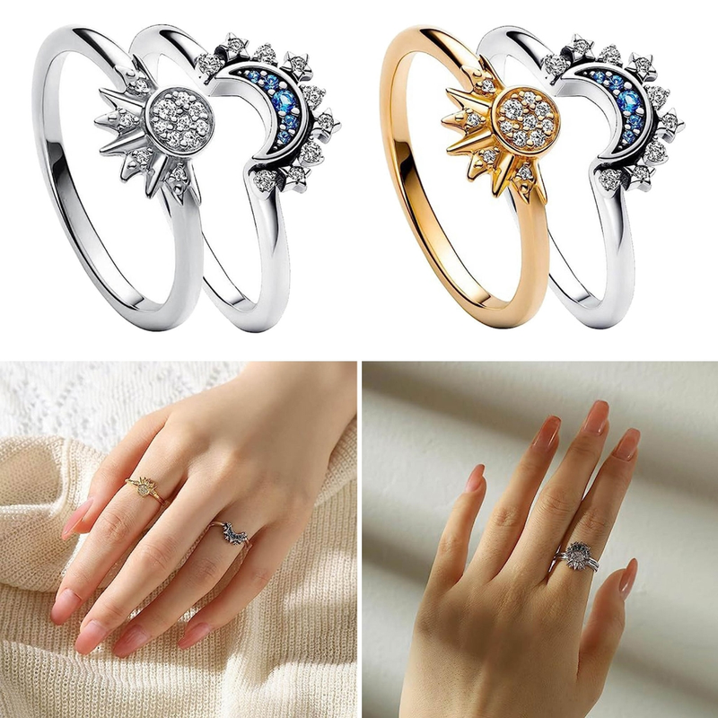2 anelli nuziali, anelli di coppia, anelli scintillanti in lega, gioielli per dita da sposa, regalo perfetto per uomini e donne._voghion.com
