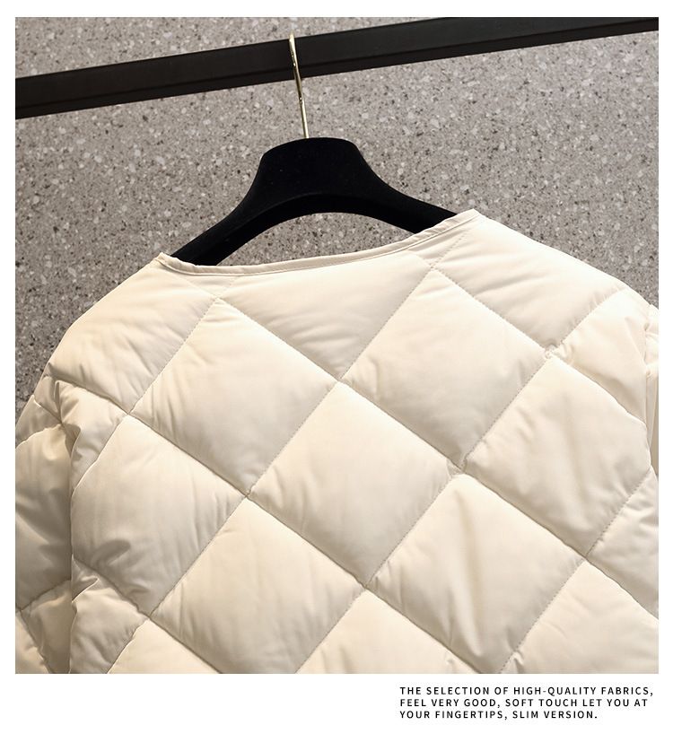 Women's Clothing Short winter coats cotton jacket lightweight hot style small size light diamond casual jacket_voghion.com