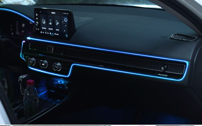Same Style Car LED Interior Ambient Decorative Central Control Dashboard USB Color-Changing Cold Light_voghion.com
