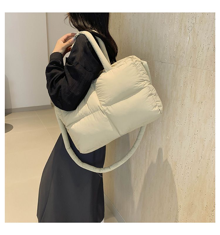 Cotton Bag Down Bag Female Large Capacity Leisure Tote Bag Ladies Commuter Shoulder Bag_voghion.com