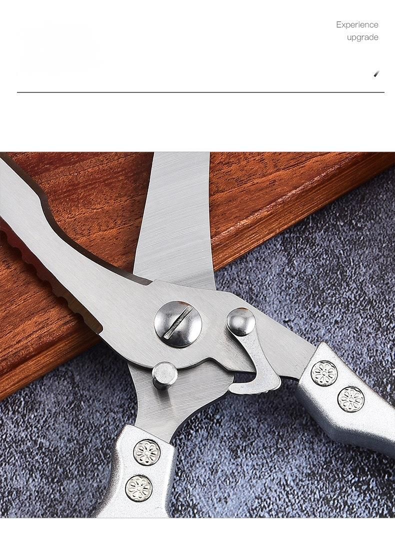 Forbici da cucina potenti per ossa di pollo in acciaio inossidabile, multifunzionali, per tagliare il pesce, con manico in alluminio, per uso domestico_voghion.com