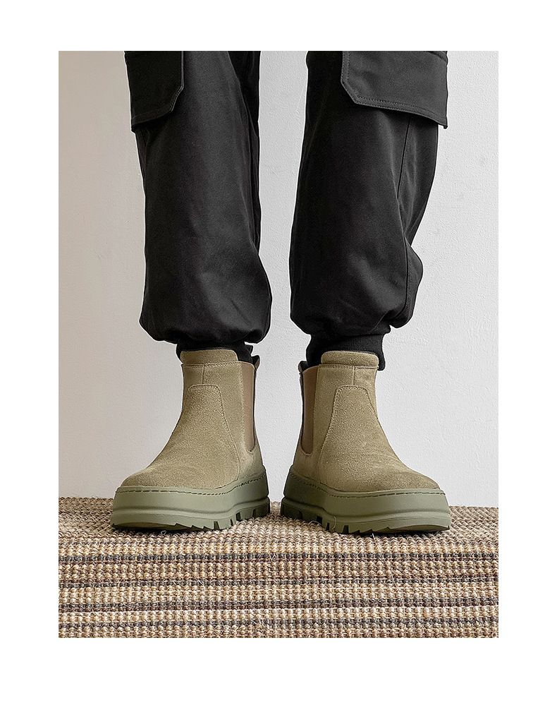 Couple Casual Chelsea Boots Thick-soled Height Increasing Tooling Boots Sleeve Martin Boots_voghion.com