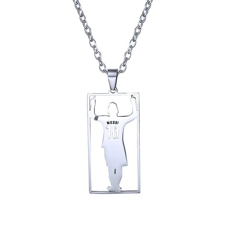 Hot Sales CR7 Stainless Steel Necklace Football Soccer Star Cristiano Ronaldo Leo Messi Pendant Clavicle Charming Jewelry Set_voghion.com