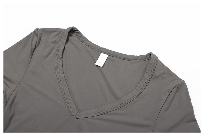 Vêtements pour femmes, haut de yoga moulant à manches courtes, résistant aux chocs, pour la course à pied, le Pilates, le fitness, le sport, le séchage rapide_voghion.com