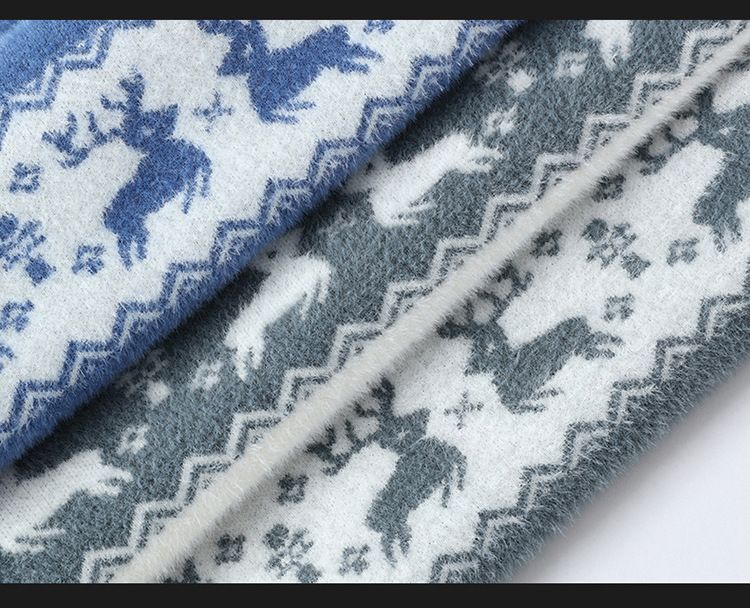 Men's 2023 Winter New Korean Edition Mink Fleece Round Neck Little Deer Sweater_voghion.com