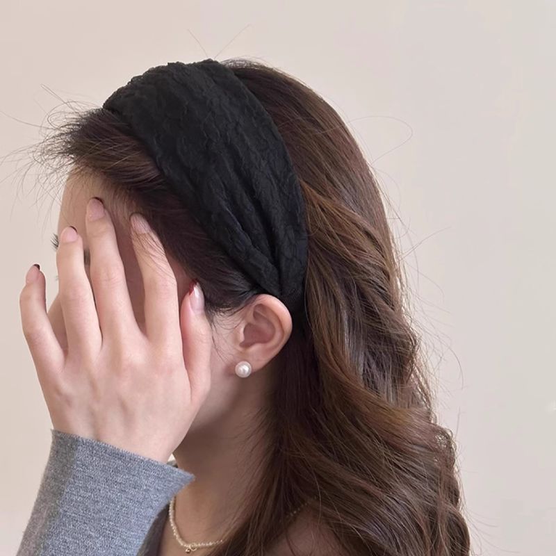 Fascia per capelli gialla con bordo largo in chiffon per donna, 2025, nuova fascia con tacco alto, alla moda e per tutti i giorni_voghion.com