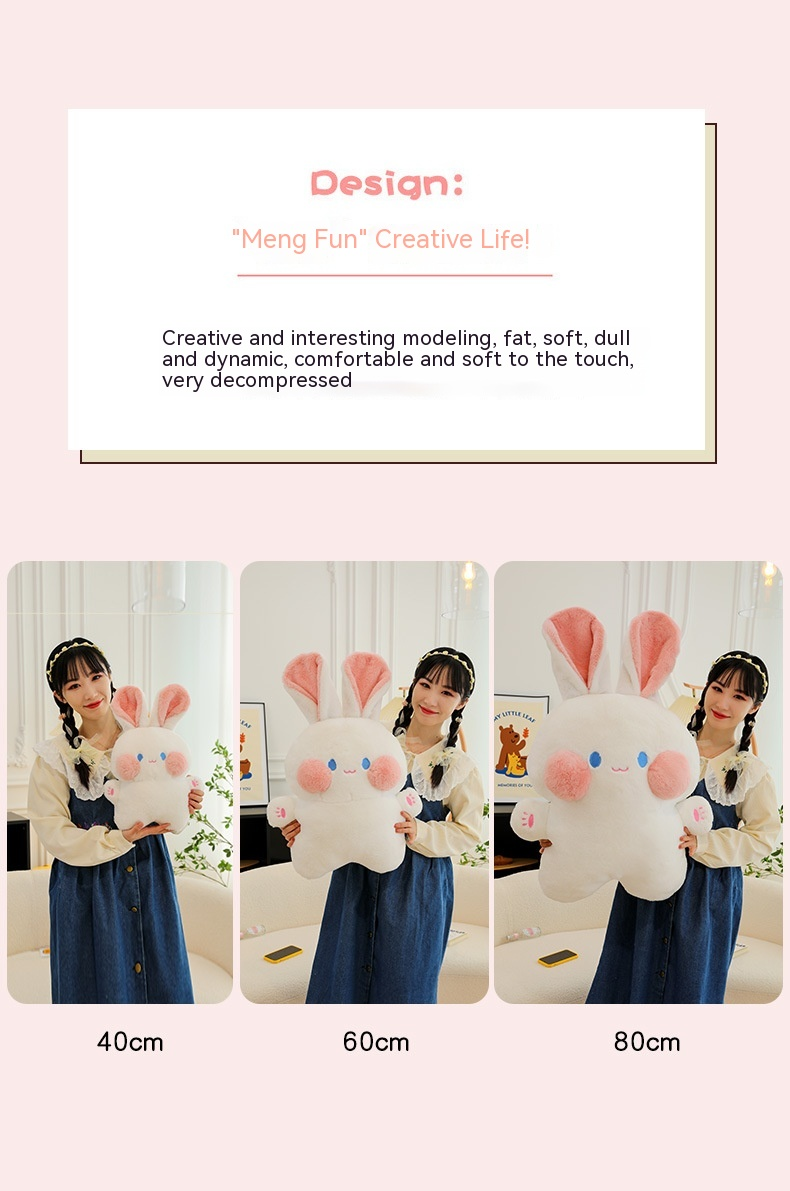 Muñeco de peluche de conejo Dudu con pelo cortado, muñeco de conejo pequeño, almohada para tirar como regalo_voghion.com