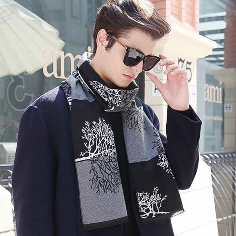 Bufanda de cachemira cálida y que no hace bolitas, nueva bufanda de alta gama para hombre para el invierno_voghion.com