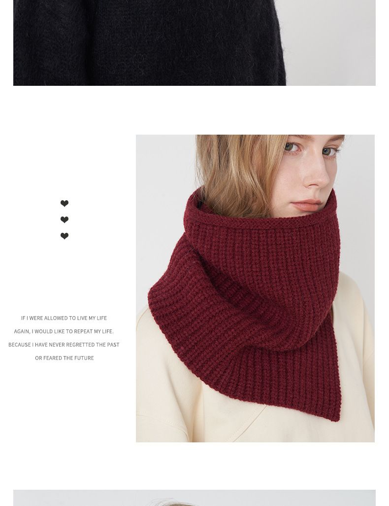 Bufanda de punto de color liso de Corea del Sur para otoño e invierno, con puntas abiertas, cálida y resistente al viento._voghion.com