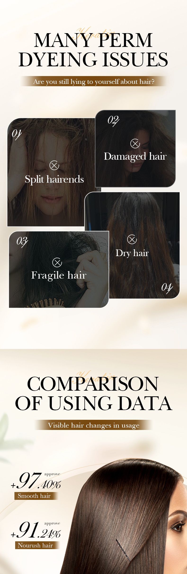 Balsamo per capelli levigante e nutriente ai peptidi di cheratina SADOER 750 ml_voghion.com