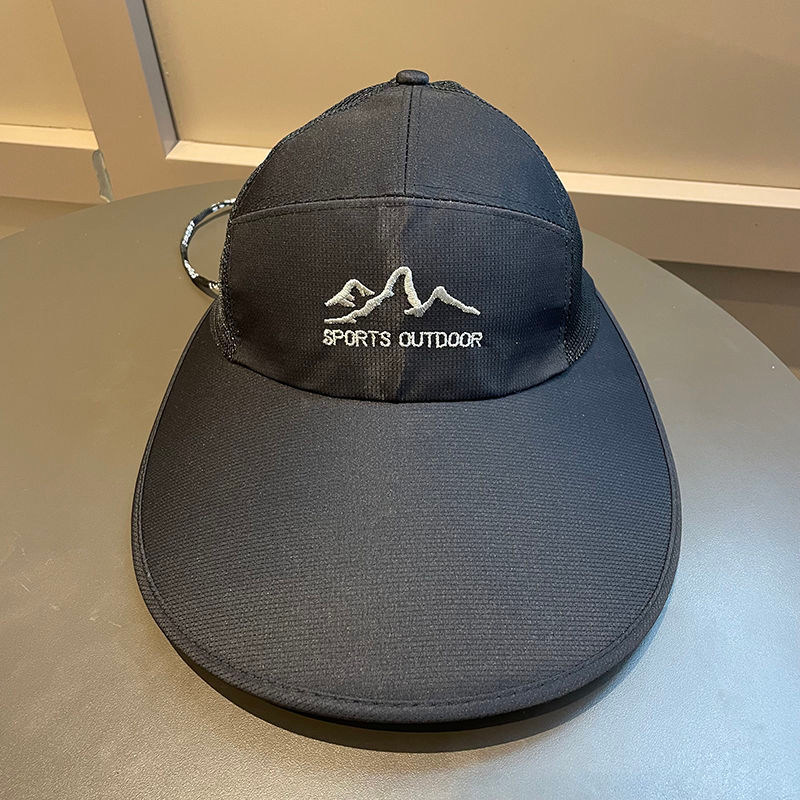 Zonneschermhoed heren zomer grote rand outdoor vissen zonnebrandcrème hoed grote hoofd portemonnee mesh ademende eend tong zonnehoed_voghion.com