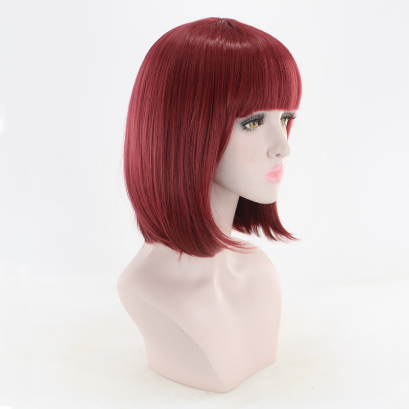 Synthetische Perücke für Frauen mit BOBO Face Wave Head Simulation Short Hair Female_voghion.com