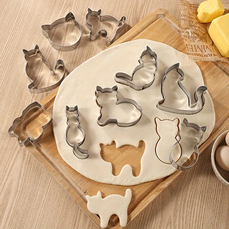 9 stuks, koekjesvormpjes in de vorm van een kitten, deegvormpje, koekjesvormen, bakgereedschap, keukenaccessoires_voghion.com