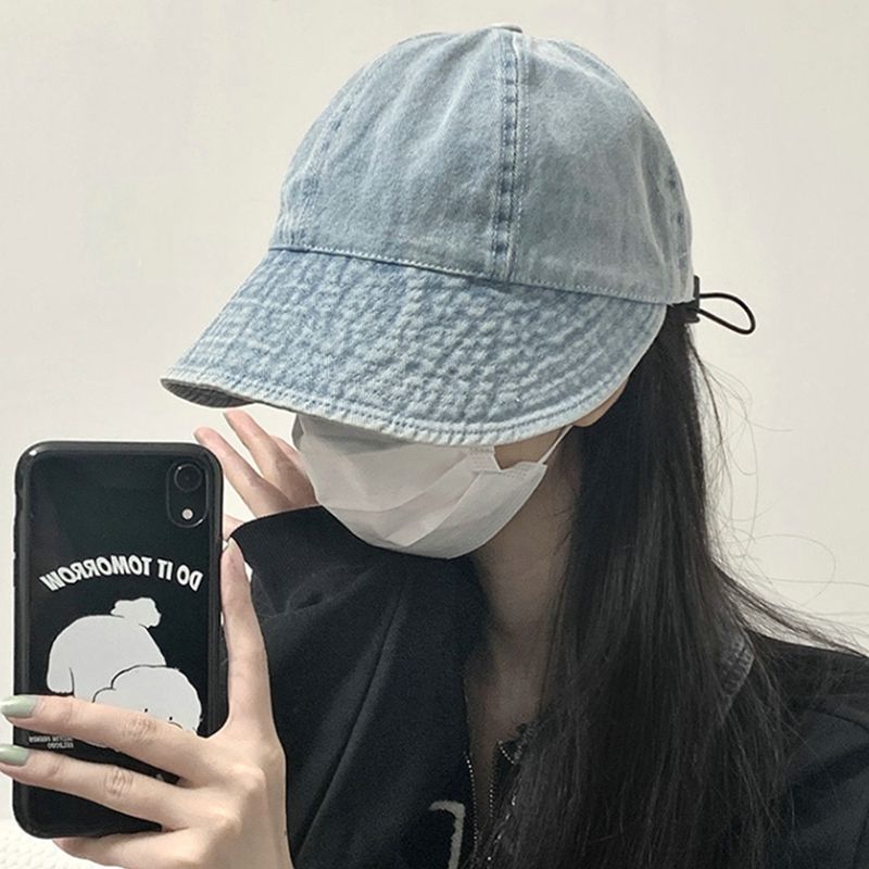 New Arrivals Summer Denim Bucket Foldable Wide Brim Visors Women Solid Color Soft Outdoor Sports Running Sun Hat Snapback Cap_voghion.com