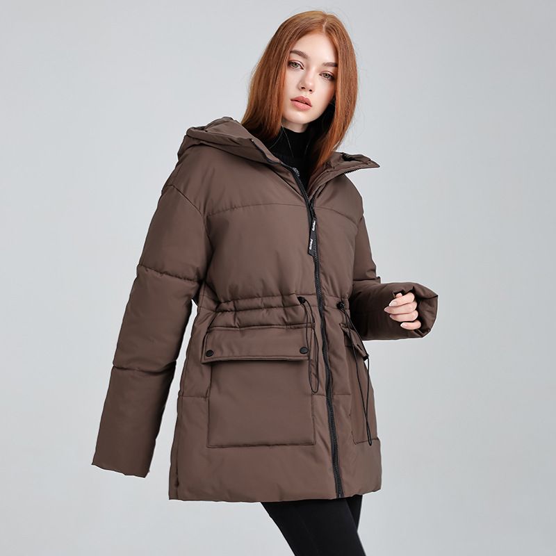 Women's Clothing Women's Oversized Puffer Jacket - Hooded Winter Coat With Quilted Detailing_voghion.com