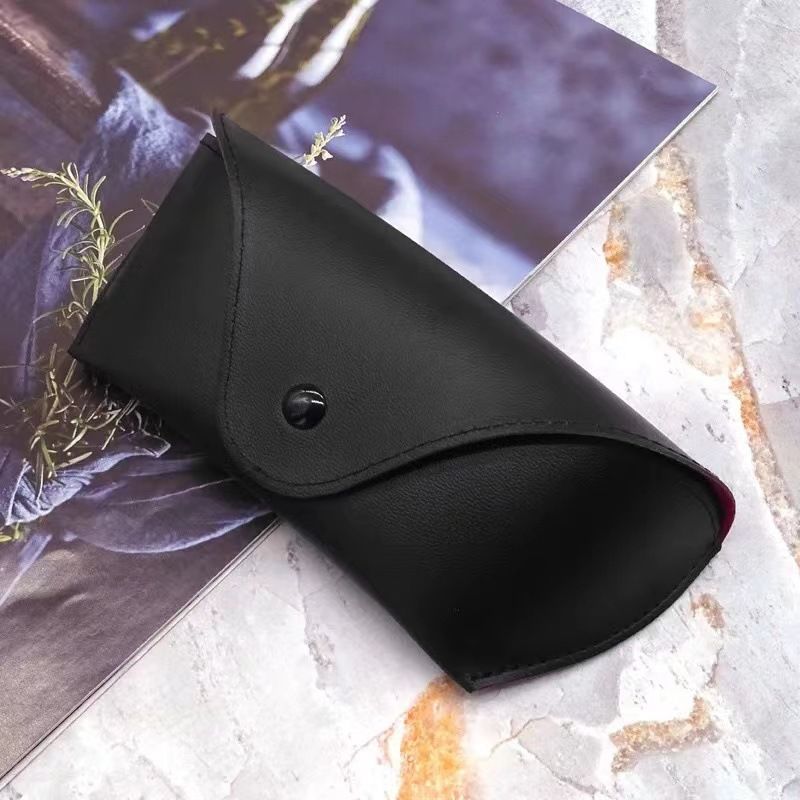 Nuova scatola per occhiali da sole in pelle nera, nera all'esterno e rossa all'interno, grande scatola per occhiali anti-pressione, scatola per occhiali da sole_voghion.com