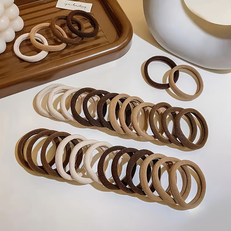 50 elastici per capelli intrecciati fatti a mano - Elastici spessi ed elastici per il supporto della coda di cavallo - Perfetti per ragazze, donne e signore_voghion.com