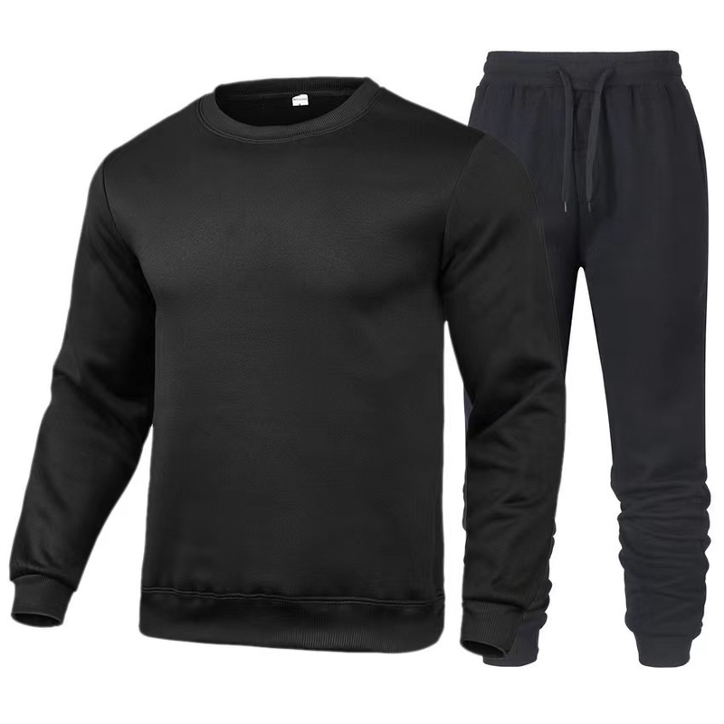 Neues Herren-Sportmode-Casual-Winter-Set mit einfarbigem Rundhalsausschnitt und Hose_voghion.com