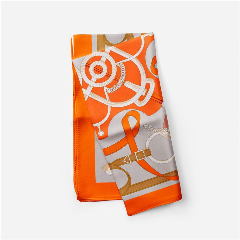 53 Small Square Belt Chain, Printed Silk New Professional Scarf, Satin Scarf_voghion.com