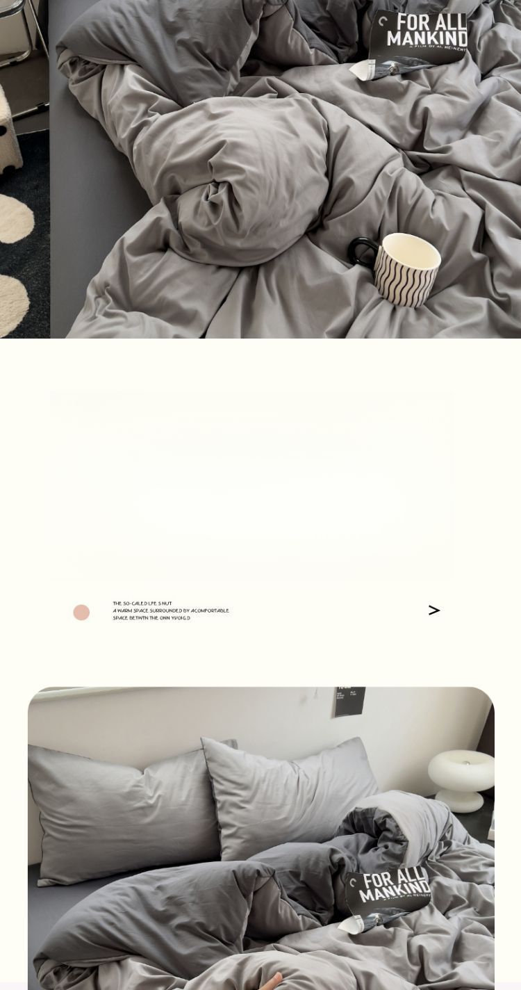 Nordic Style A-Class Baby Ultra-Soft Quilt Cover Bed Sheet Four-Piece Light Luxury Bedding Student Dormitory Three-Piece_voghion.com