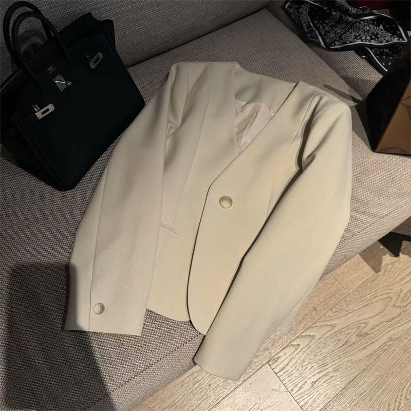 High-End Short Blazer For Women Petite 2025 Spring New Casual Small Suit Elegant Top Jacket_voghion.com
