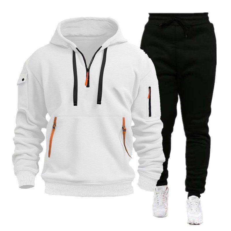 Men's sports hoodie suit zipper hoodie suit hoodie pant two sets_voghion.com