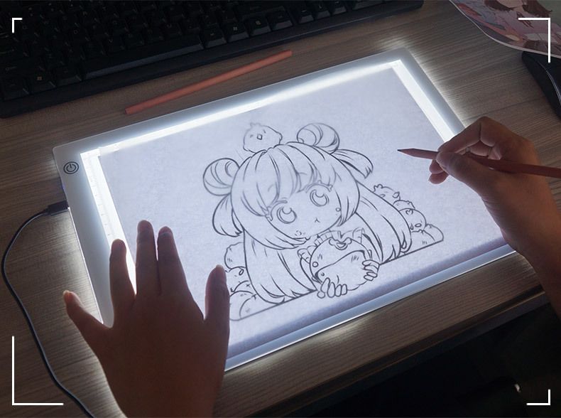 Lavagna luminosa da disegno a LED dimmerabile a 3 livelli, protezione per gli occhi, più facile per disegnare e dipingere_voghion.com