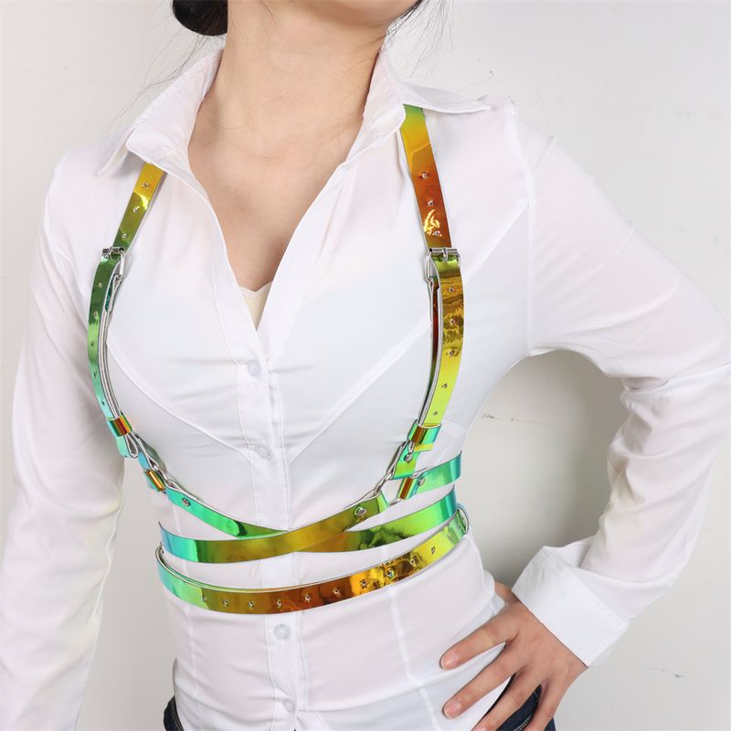 Frauen Sexy Body Harness Rave Gürtel Leder Dessous Brust Harness Korsett Goth Fetisch Kleidung Festival Outfit Femboy Hosenträger_voghion.com