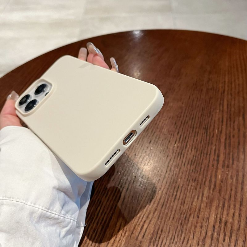 Suitable for Aple 16PROMAX solid color simple mobile phone case frosted large hole iphone14PRO soft shell protective cover_voghion.com