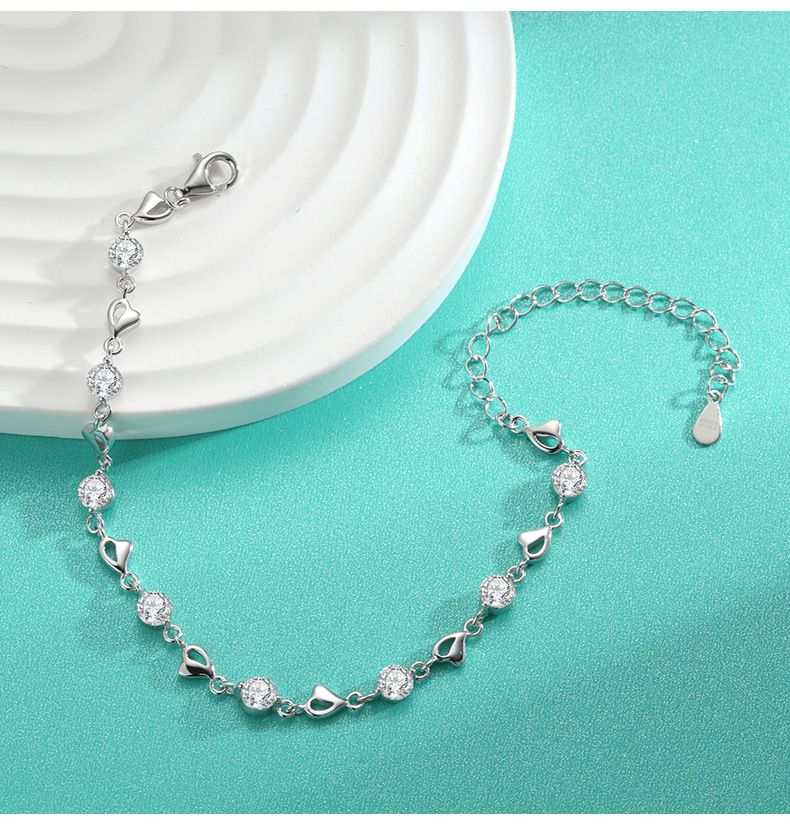 Bracciale in argento sterling con moissanite, gioielli da donna, bracciale telepatico, regalo di compleanno squisito per ragazze, braccialetto di nicchia di fascia alta_voghion.com