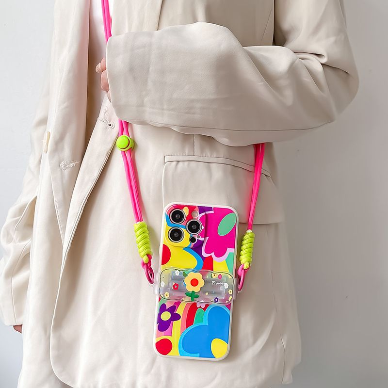Für iPhone 16 15 14 13 12 Pro Max Liebe Herz Zurück Clip Lanyard Halterung Kette Crossbody Cord Nette Wer Telefon Strap Fall_voghion.com