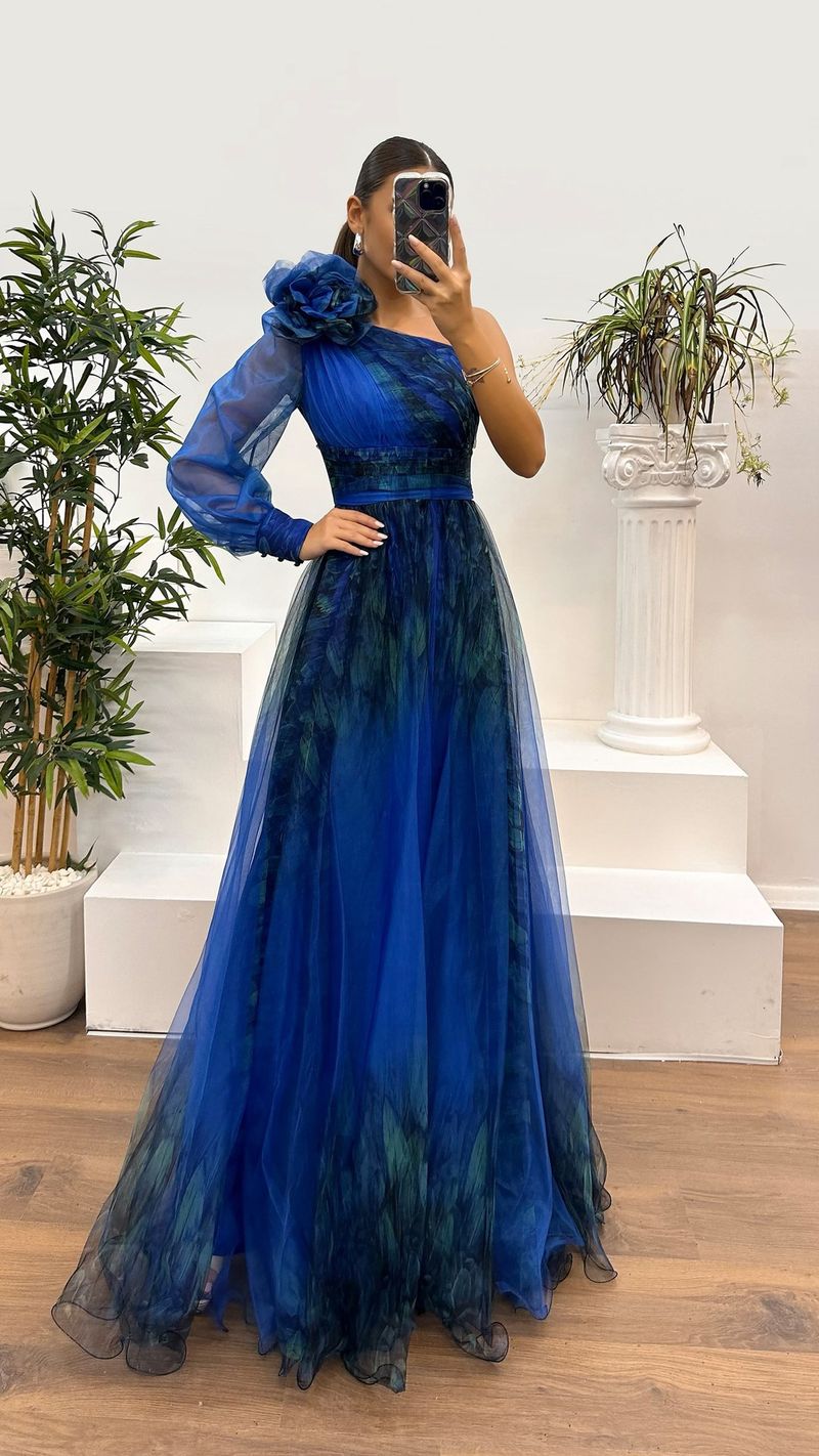 Vêtements pour femmes printemps et automne nouvelle robe imprimée en maille à épaules obliques Ins robe de soirée ample décontractée_voghion.com