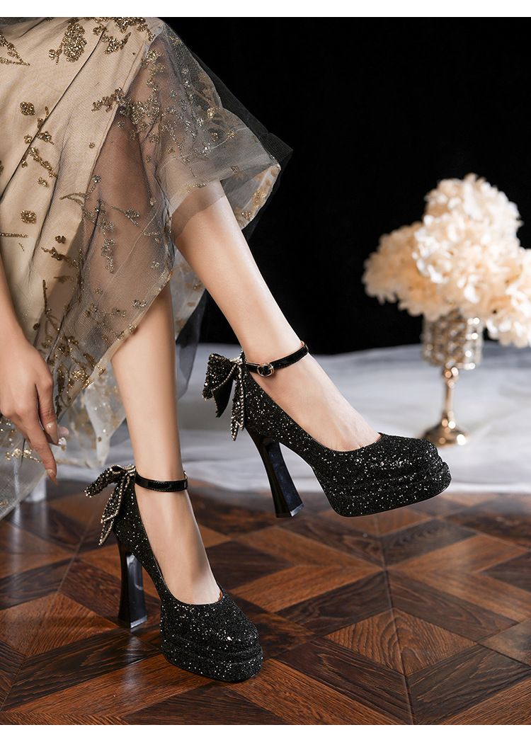 Y9595-2-012 Scarpe da sposa Mary Jane Lolita con tacco grosso glitterato e plateau impermeabile_voghion.com