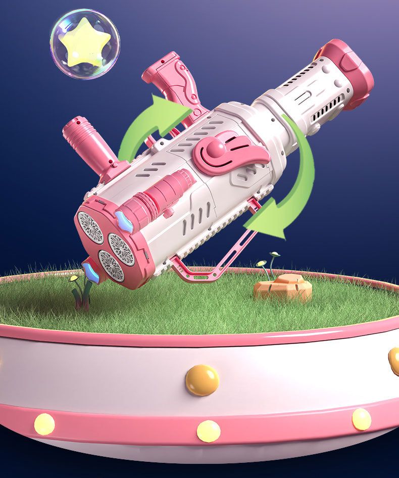 Gatling Bubble Blaster Automatische elektrische Seifenblasenpistole für Mädchen Perfektes Geburtstagsgeschenk Spielzeug_voghion.com